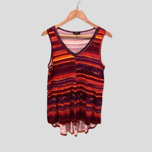 Cupio V-Neck High Low Peplum Tank Top Size L - Picture 1 of 6